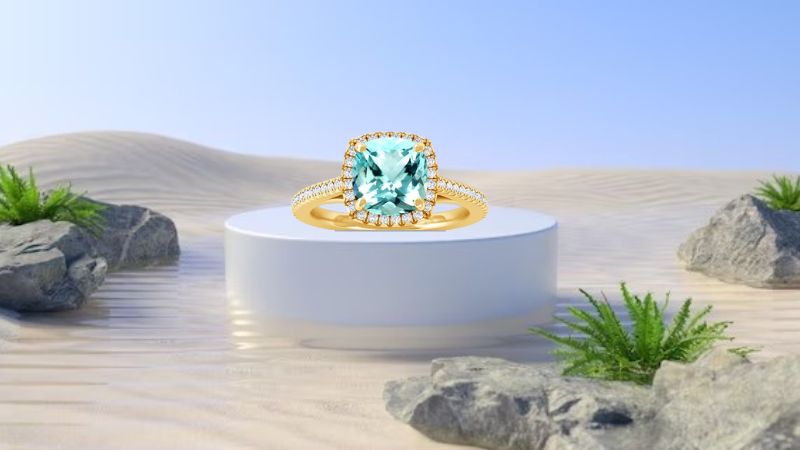 Aquamarine Stone Ring